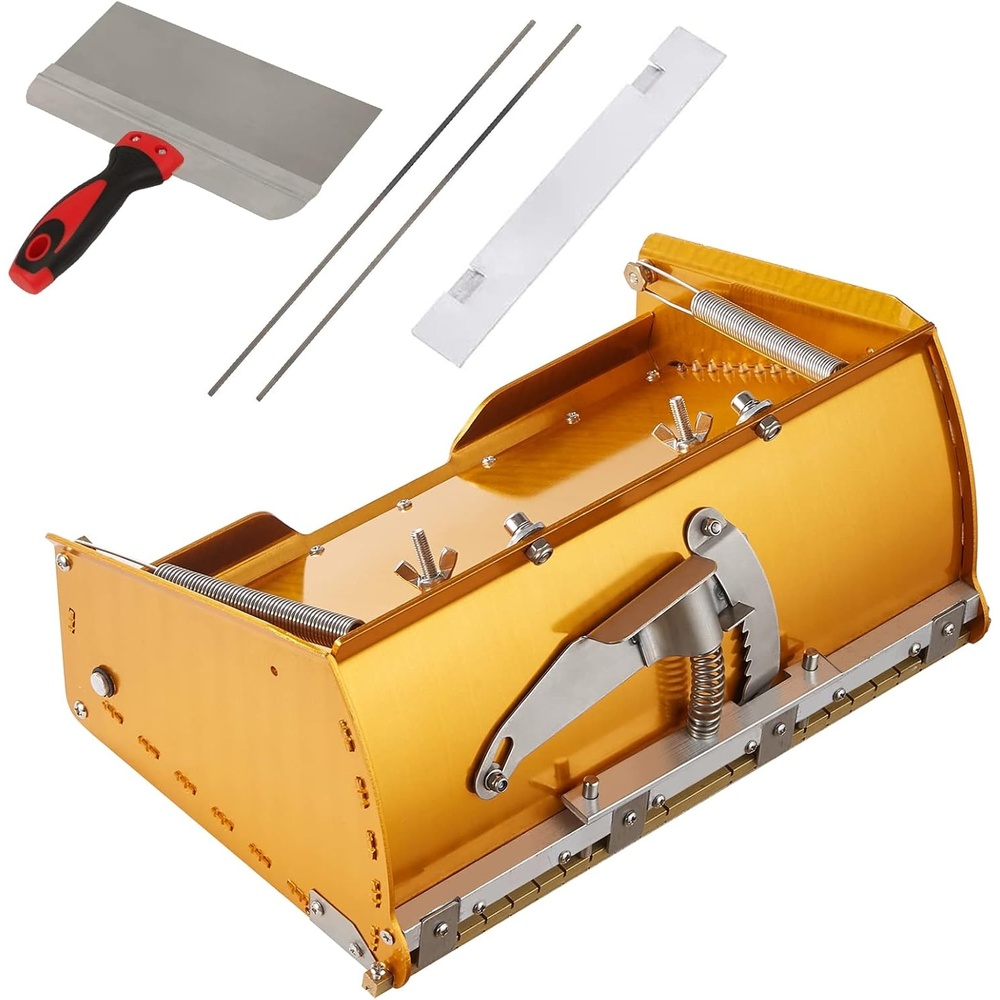 image:imageVEVOR Drywall Flat Box 10Inch Wide Quick Clean Aluminum Finishing Mud Box for Plasterboard Wallboard Sheetrock Bonus Mudguard Extra 2 Stainless Steel Blades 1012Inch10 Drywall Flat Box