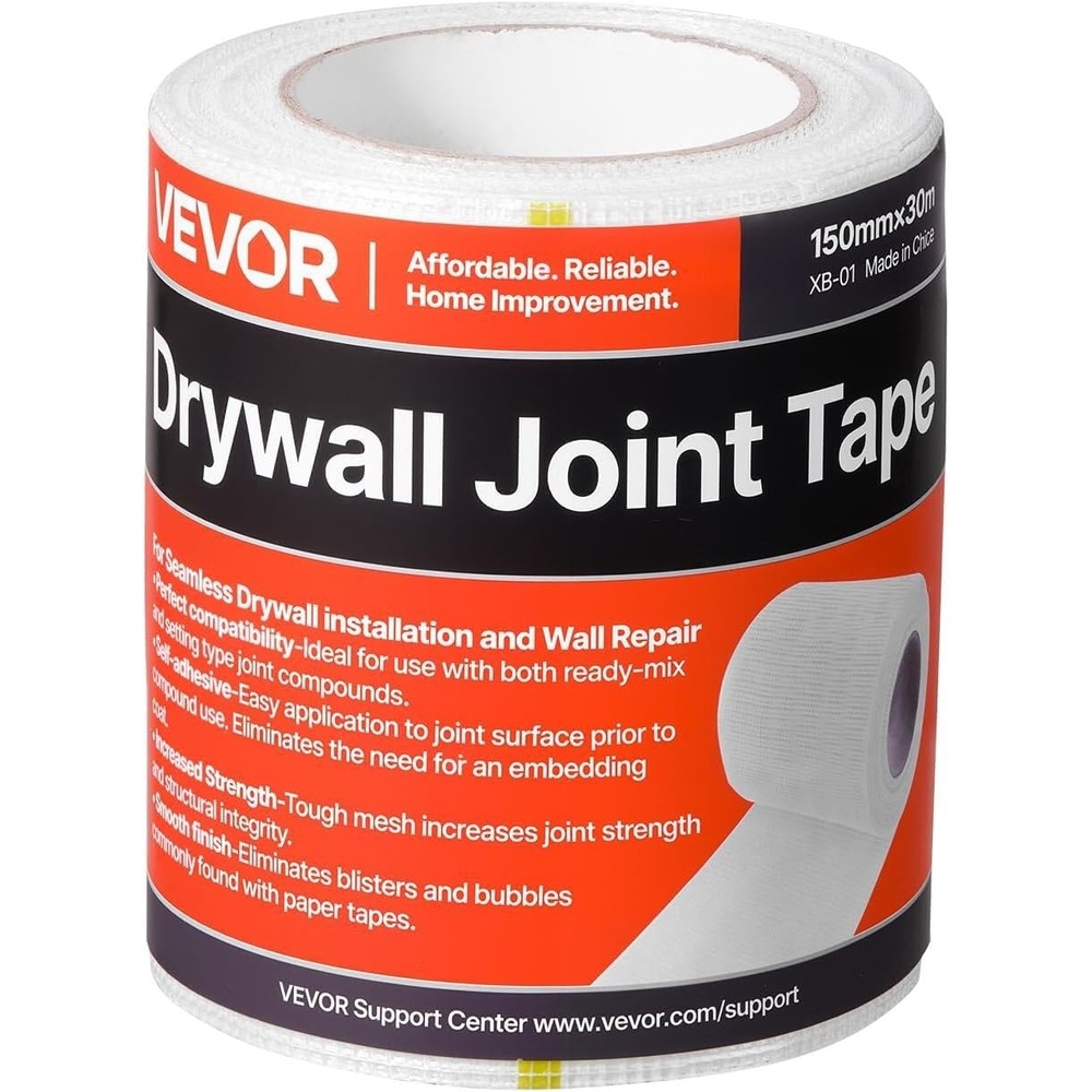 image:imageVEVOR Drywall Mesh Tape 591 inch W x 9843 ft L SelfAdhesive Fiberglass Drywall Joint Tape 12 Rolls Dry Wall Patch for Easy Sheetrock Ceiling Crack Repair to Achieve Smooth Even Wall SurfaceWhite  12pack