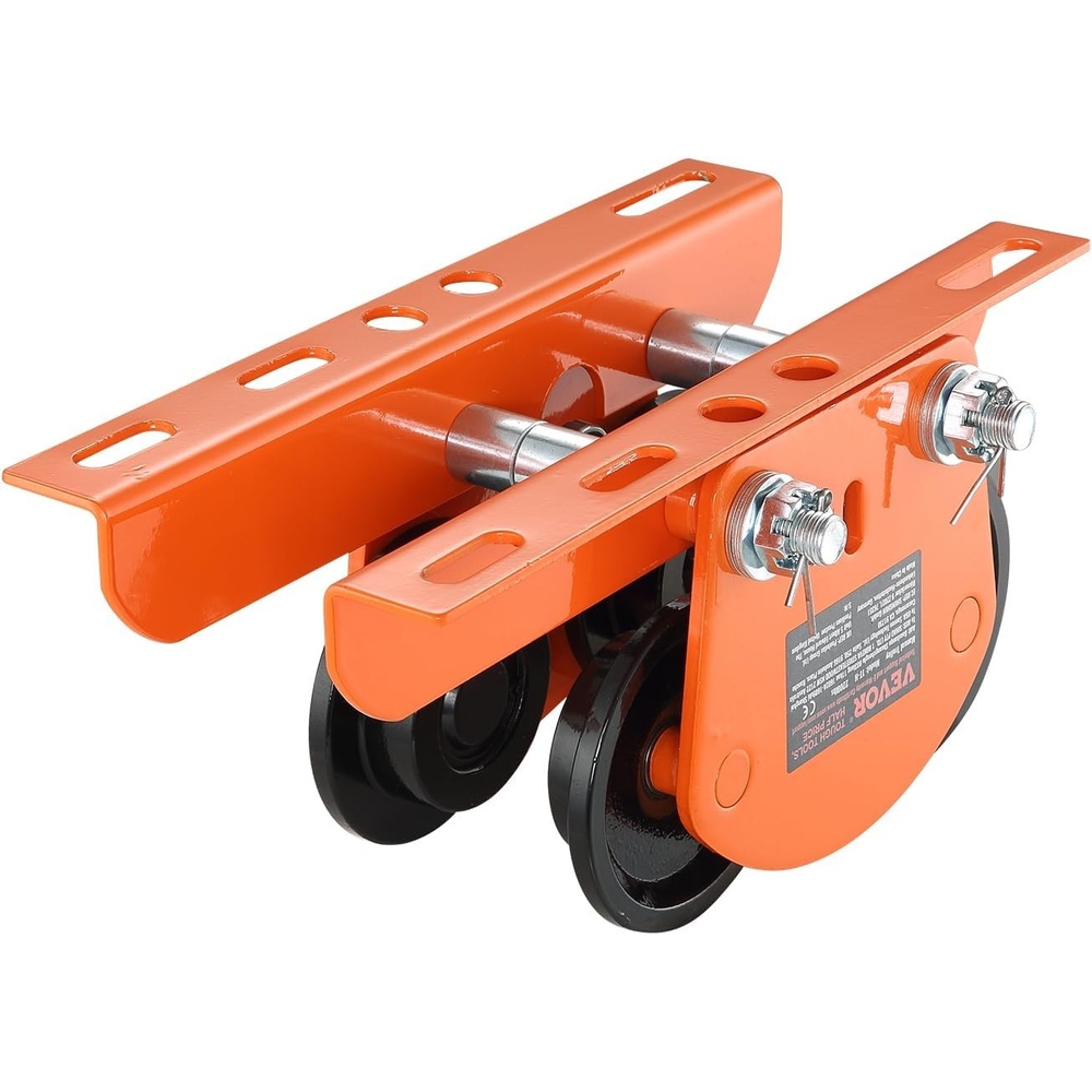 image:imageVEVOR Electric Hoist Manual Trolley 1100 lbs05 Ton Capacity for PA200 PA250 PA300 PA400 PA500 Push Beam Trolley with Dual Wheels 236472 Adjustable Flange Width for Straight Curved I Beam1T