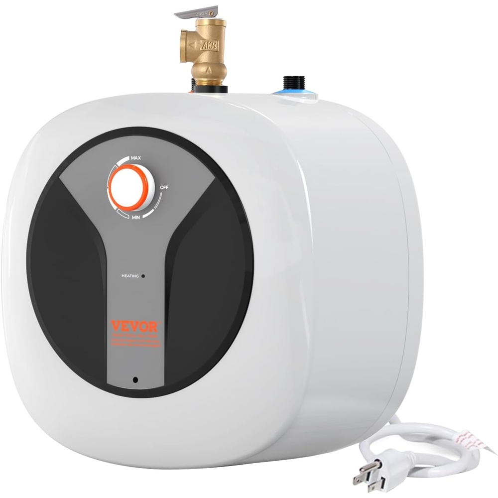 image:imageVEVOR Electric MiniTank Water Heater 25Gallon Tank 1440W Hot Water Boiler Storage Safety Temperature Pressure Valve Easy Install for Kichen Bathroom Restaurant Shelf Wall Floor Mounted25gal Upgraded Panel