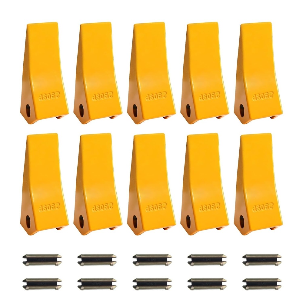 image:imageVEVOR Excavator Bucket Teeth with Pins 7 Pack 684447 Bucket Tooth Set Fits 58in Buckets Edge Heavy Duty 734 in Bolt on Digging Buckets Teeth Replacement for Skid Steer amp Mini Excavator10 pack