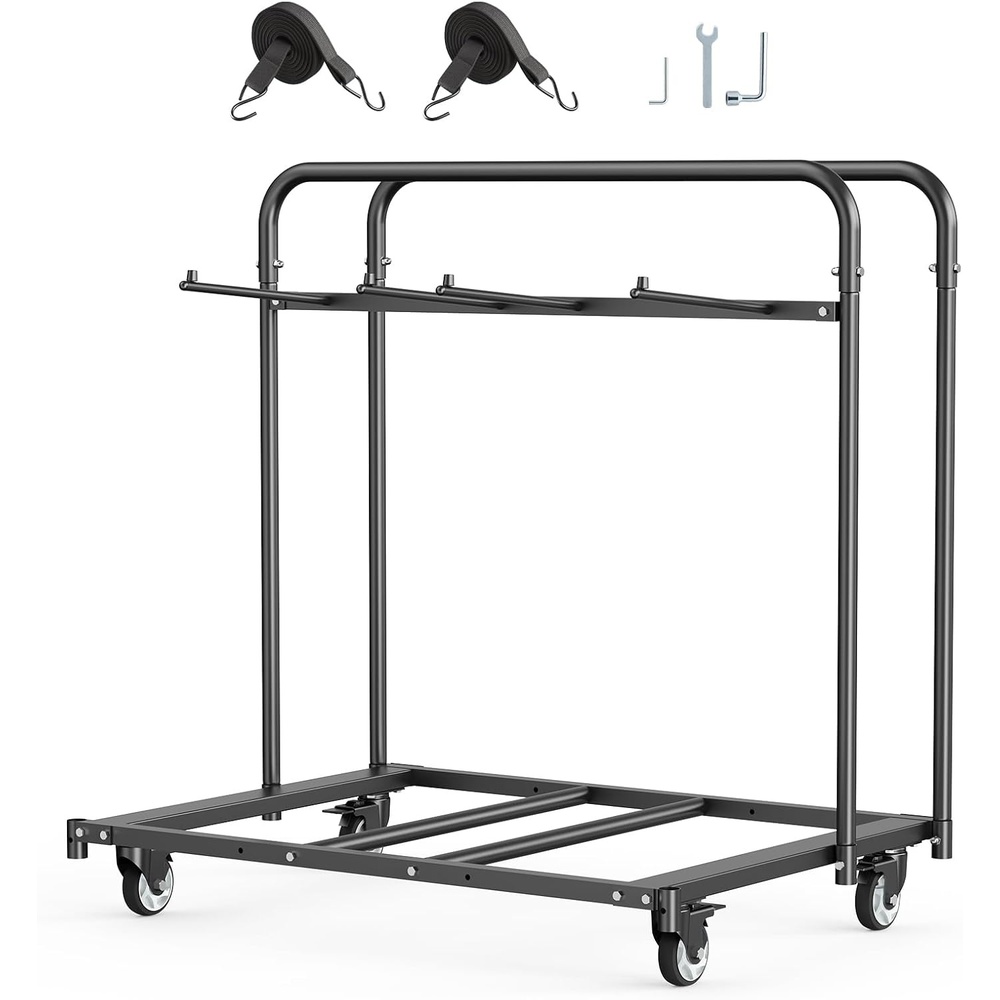 image:imageVEVOR Folding Chair Rack 400 LBS Capacity HeavyDuty Chair Cart for 5 Tables14 Chairs Chair Storage Dolly Chair Holder wSwivel Casters and Locking Wheelsfor Party EventHotel Matte Black400 LBS
