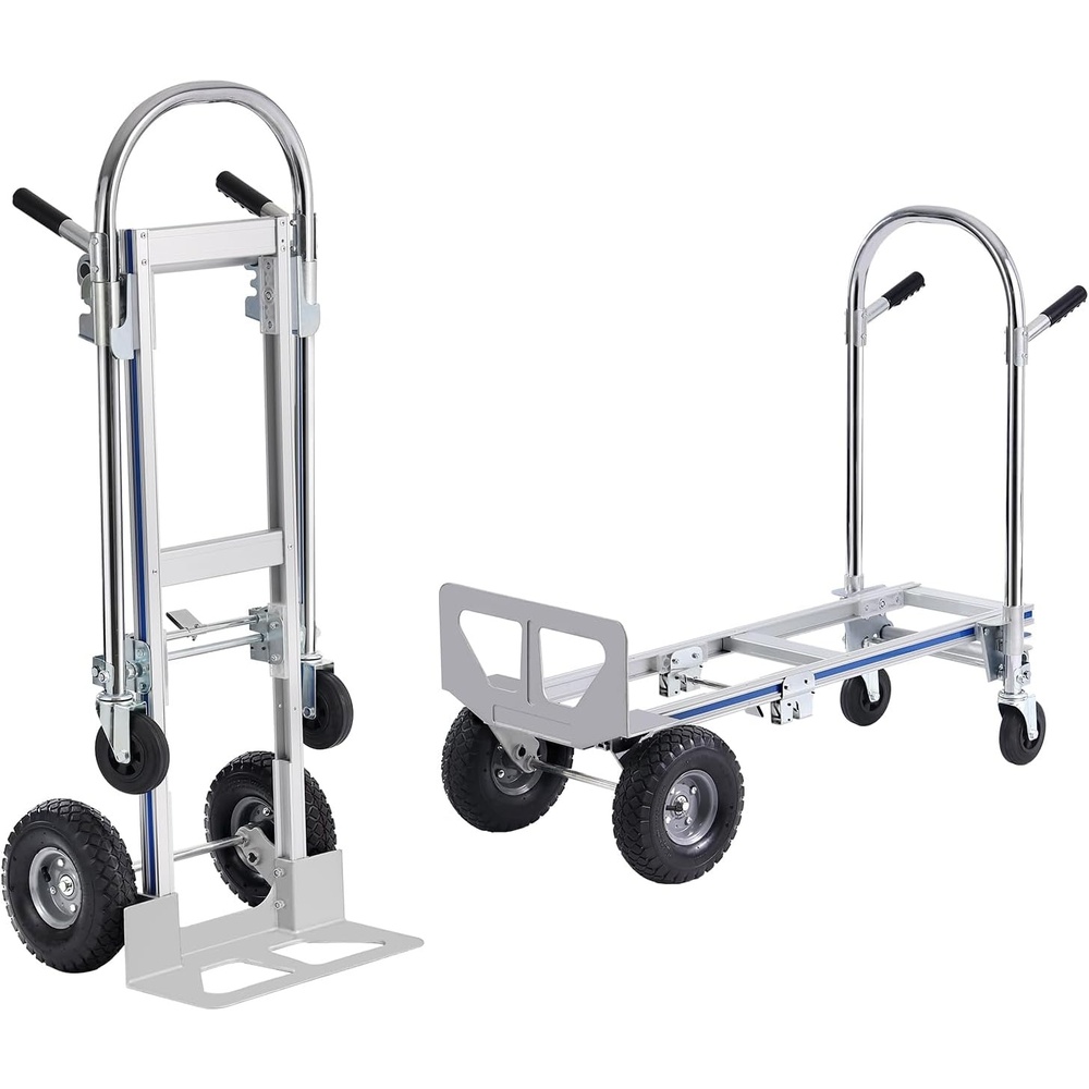 image:imageVEVOR Folding Hand Truck 80 kg Load Capacity Aluminum Portable Cart Convertible Hand Truck and Dolly with Telescoping Handle and Rubber Wheels Ultra Lightweight Super Strong for Moving Warehouse800 lbs