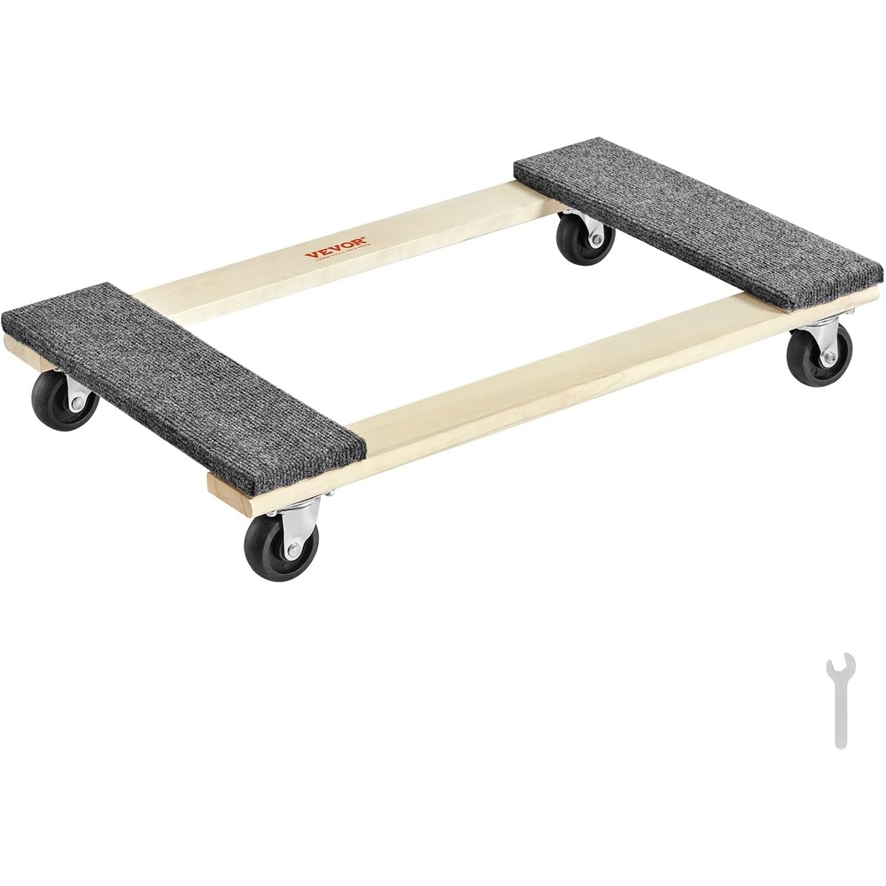image:imageVEVOR Furniture Dolly 1000 lbs Load Capacity 18 x 30 4 x 3 PP Swivel Casters Heavy Duty Hardwood Furniture Moving Dolly Movers Dolly Moving Cart with Wheels for Heavy Furniture 1 Pack30in x 18in1 Pack