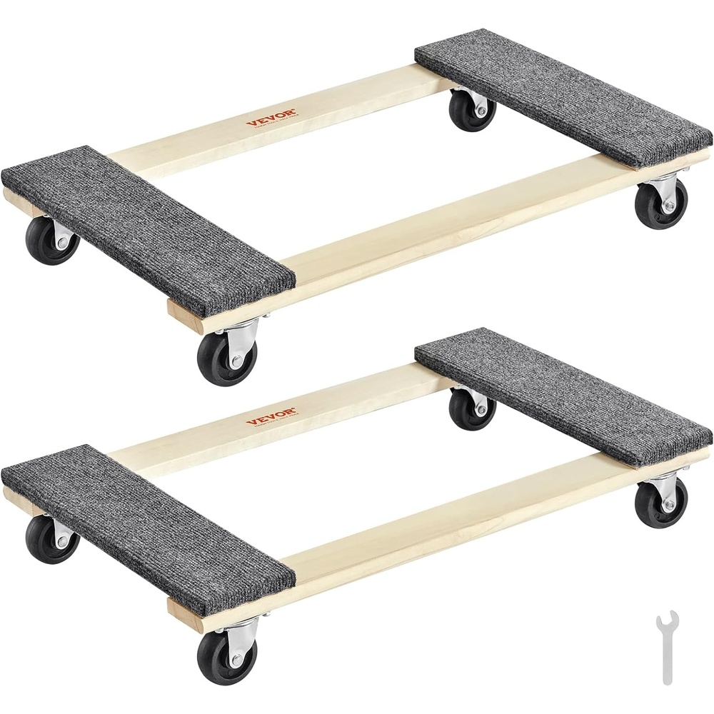 image:imageVEVOR Furniture Dolly 1000 lbs Load Capacity 18 x 30 4 x 3 PP Swivel Casters Heavy Duty Hardwood Furniture Moving Dolly Movers Dolly Moving Cart with Wheels for Heavy Furniture 1 Pack30in x 18in 2 Pack