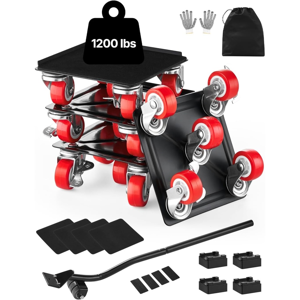 image:imageVEVOR Furniture Dolly Heavy Duty Furniture Movers with 5 x 360 Rotation Wheels Carbon Steel Panel Furniture Lift Slider Tool Set for Appliances Sofa Fridge Washing MachineMedium 53 x 53