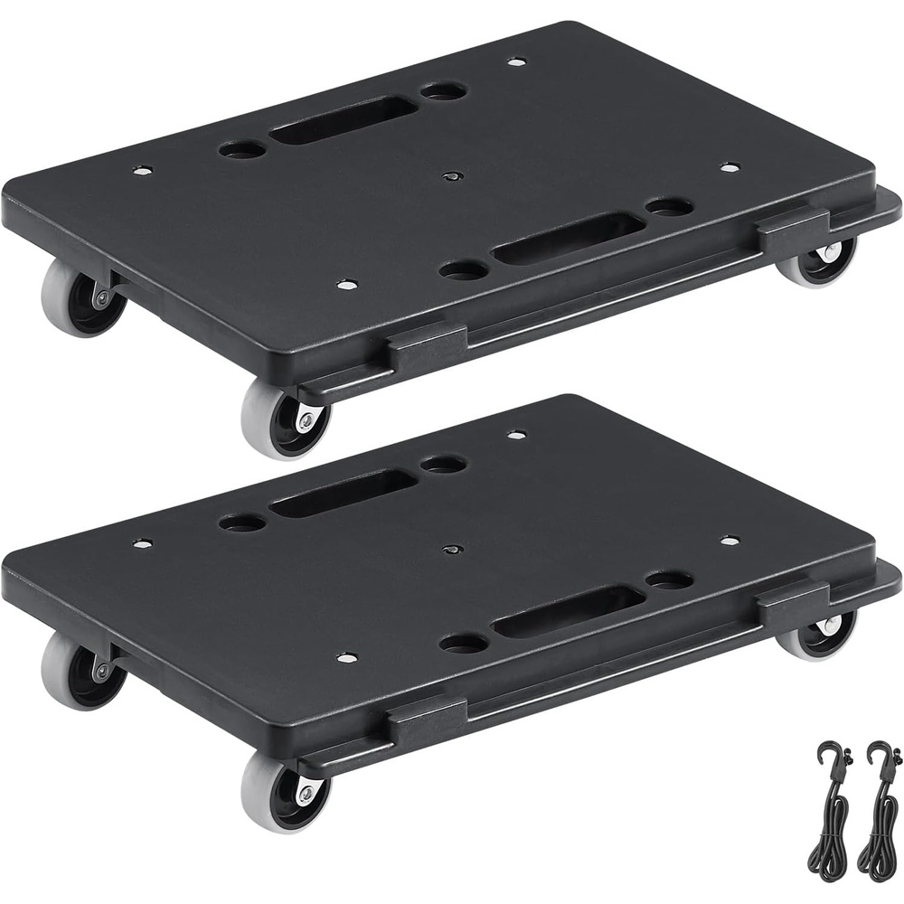 image:imageVEVOR Furniture Moving Dolly 16 x 11in 500 lbs Capacity Furniture Movers Dollies 4 Wheels Portable Moving Rollers Heavy Duty Interlocking Small Flat Dolly Cart for Heavy Furniture 2 Pack Black