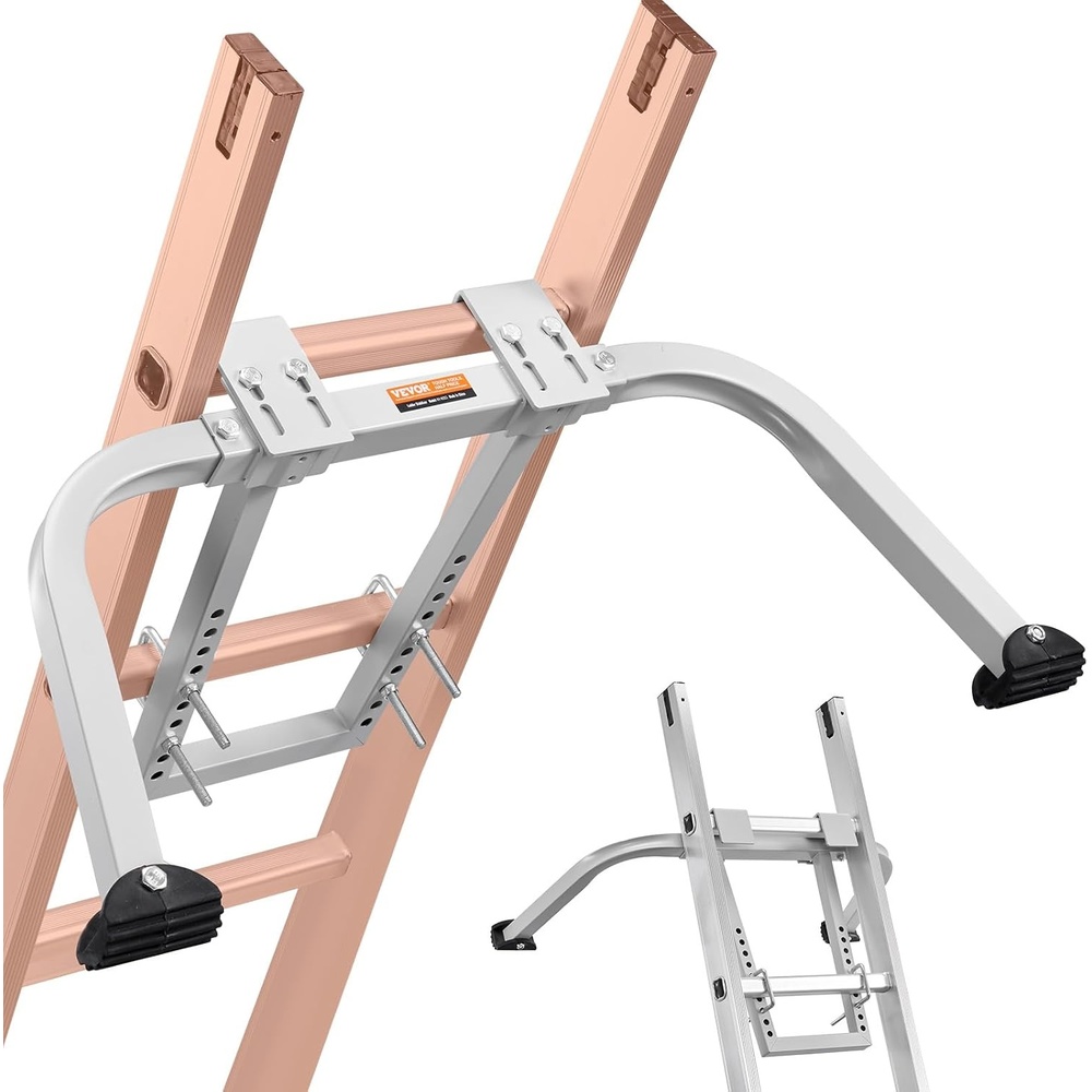 image:imageVEVOR Ladder Stabilizer Heavy Duty Steel Ladder Roof Hook Ladder Stabilizer with Wing SpanWall Extension Accessory Stable Ladder Standoff Arms for Roof Gutter with AntiSlip Rubber FeetKHWD02