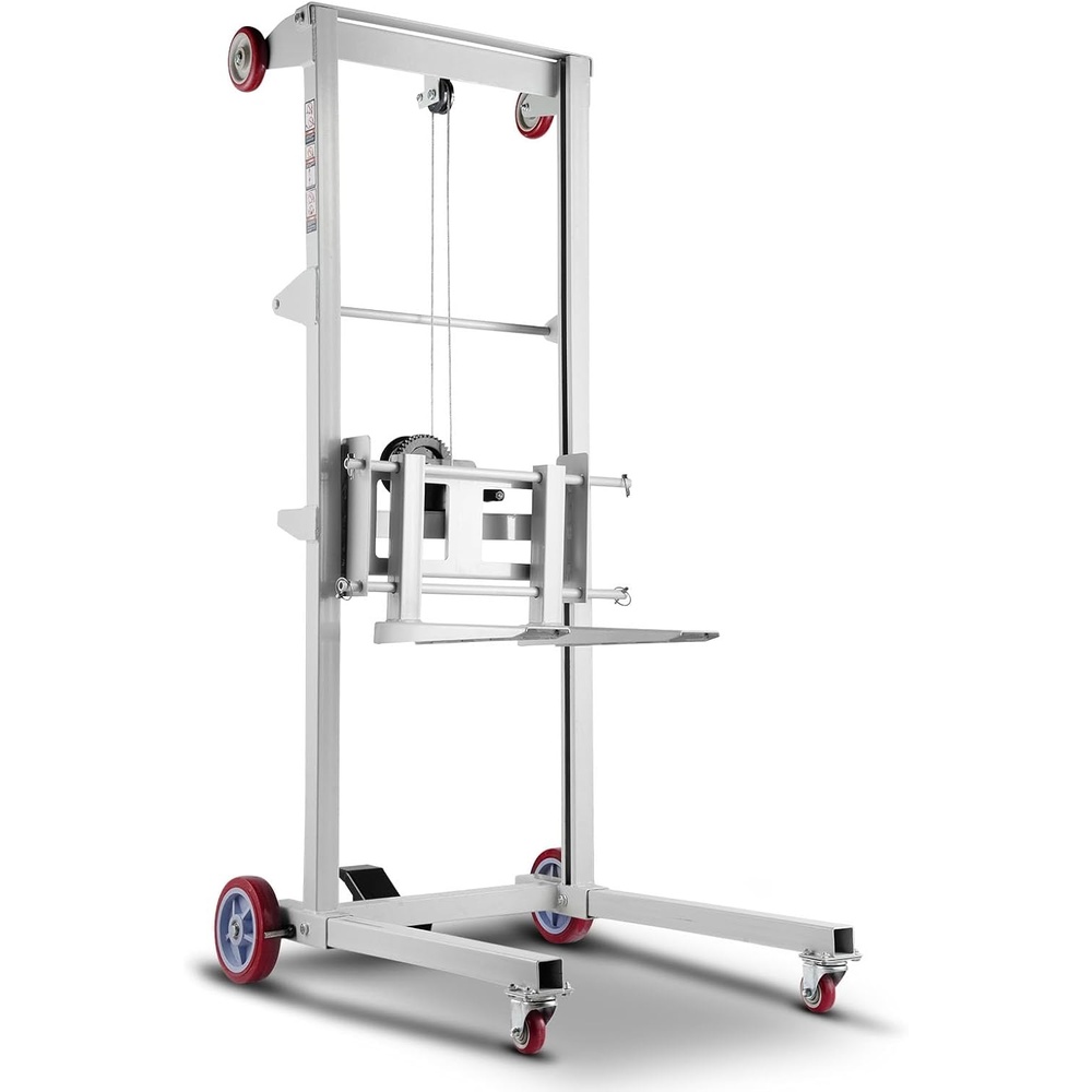 image:imageVEVOR Material Lift Winch Stacker 551 lbs Capacity Heavy Duty Pallet Truck Dolly with Adjustable Forks amp 6Wheel System 70 inch Max Lifting Height Industrial Manual Pallet Truck Dolly551 lbs