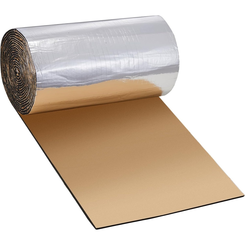 image:imageVEVOR Noise Grabber Mass Barrier 165x315 in 36sqft Roll of Soundproofing Mat 200mil Thick MassLoaded High Density Aluminum Foil Foam Surface Double Layer Structure Acoustic Insulation Sheet36 sqft200 mil