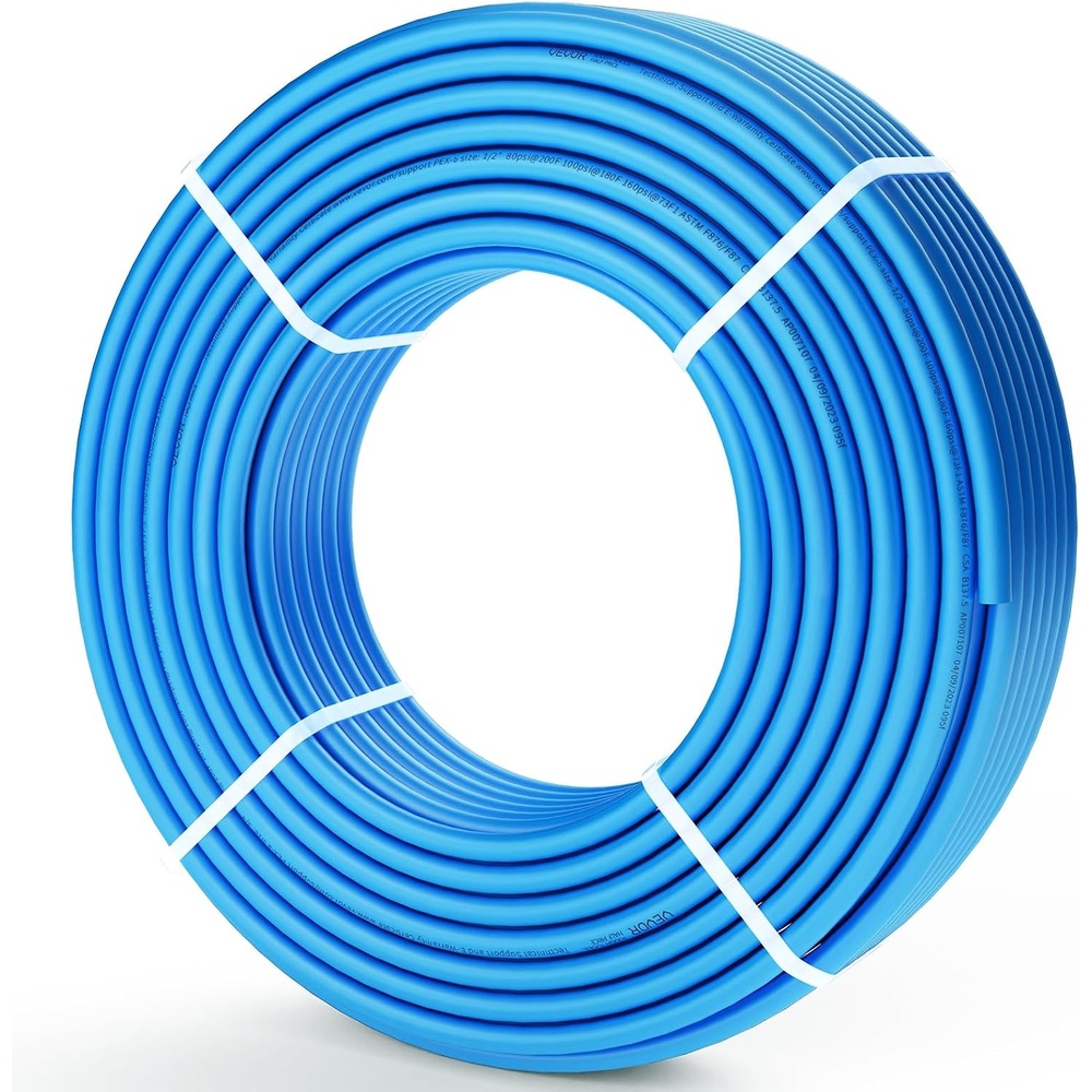 image:imageVEVOR PEX Pipe 12 Inch 300 Feet NonOxygen Barrier PEXB Flexible Pipe Tubing for Potable Water for HotCold Water amp Easily Restore Plumbing Applications with Free Cutter amp ClampsBlue  for PotableHotCold Water Easily Restore Plumbing Applications with Free Cutter amp Clamps BlueBlue