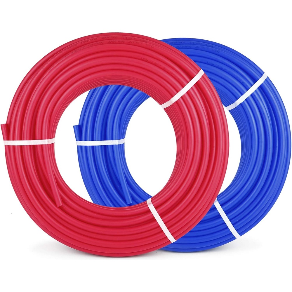 image:imageVEVOR PEXB Pipe 2 Rolls of 12 Inch X 300 FeetOxygen Barrier Flexible Pipe TubingRedampBlue for Hydronic Radiant EVOH Floor Heating Water Plumbing Applications with Cutteramp Clamps300Ft 12 Red  300Ft 12 Blue