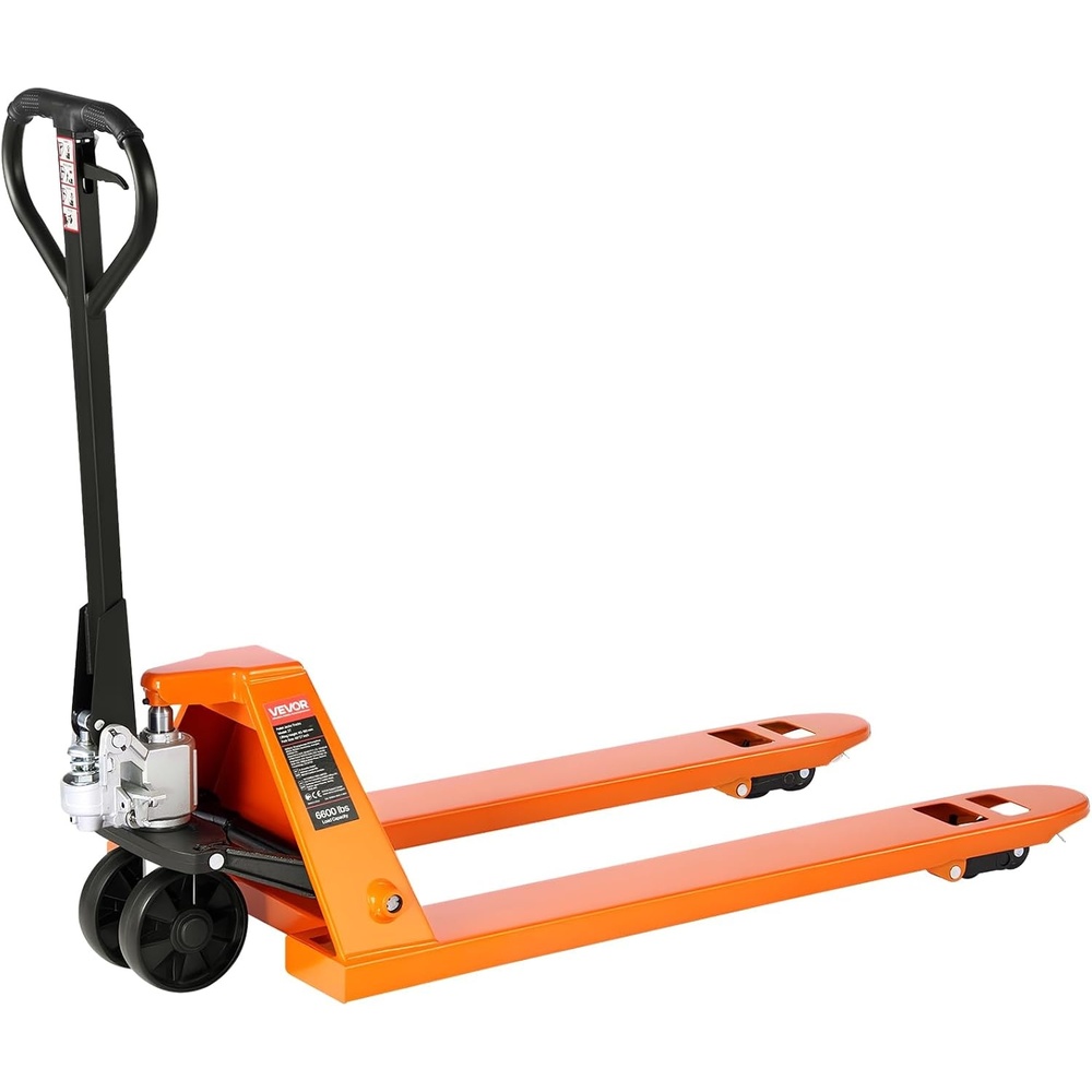 image:imageVEVOR Pallet Jack 6600 lbs Load Capacity Manual Pallet Truck with 48L x 27W Inch Forks for Material Handling 33571 Inch Fork Lift Height Range Suitable for Warehouse Supermarket Manufacturing6600 LBS