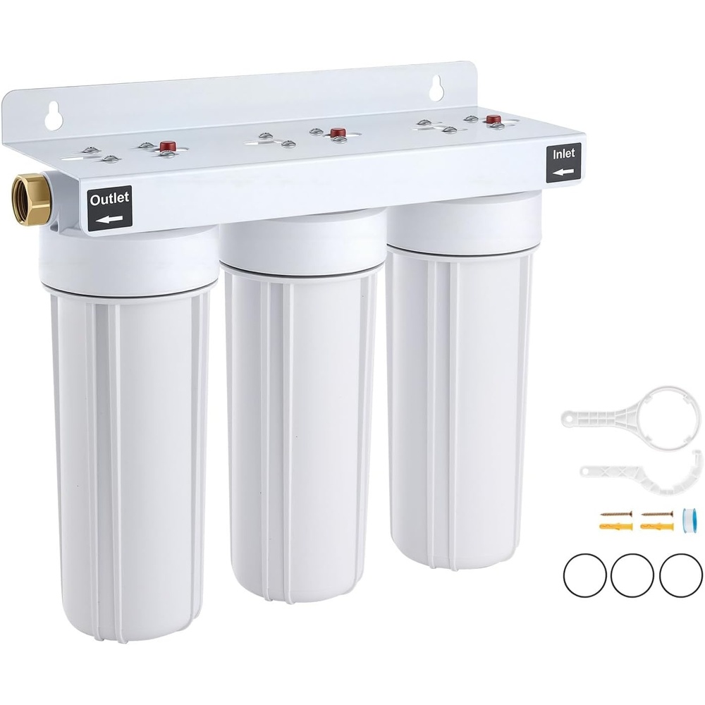 image:imageVEVOR RV Water Filter 2Cartridge 25 x 10 in Water Filter System for RV Remove Sediments Chlorine Bad Tastes Odors and Most Contaminants RV Filter for Campers Boats Vans142 x 53 x 132