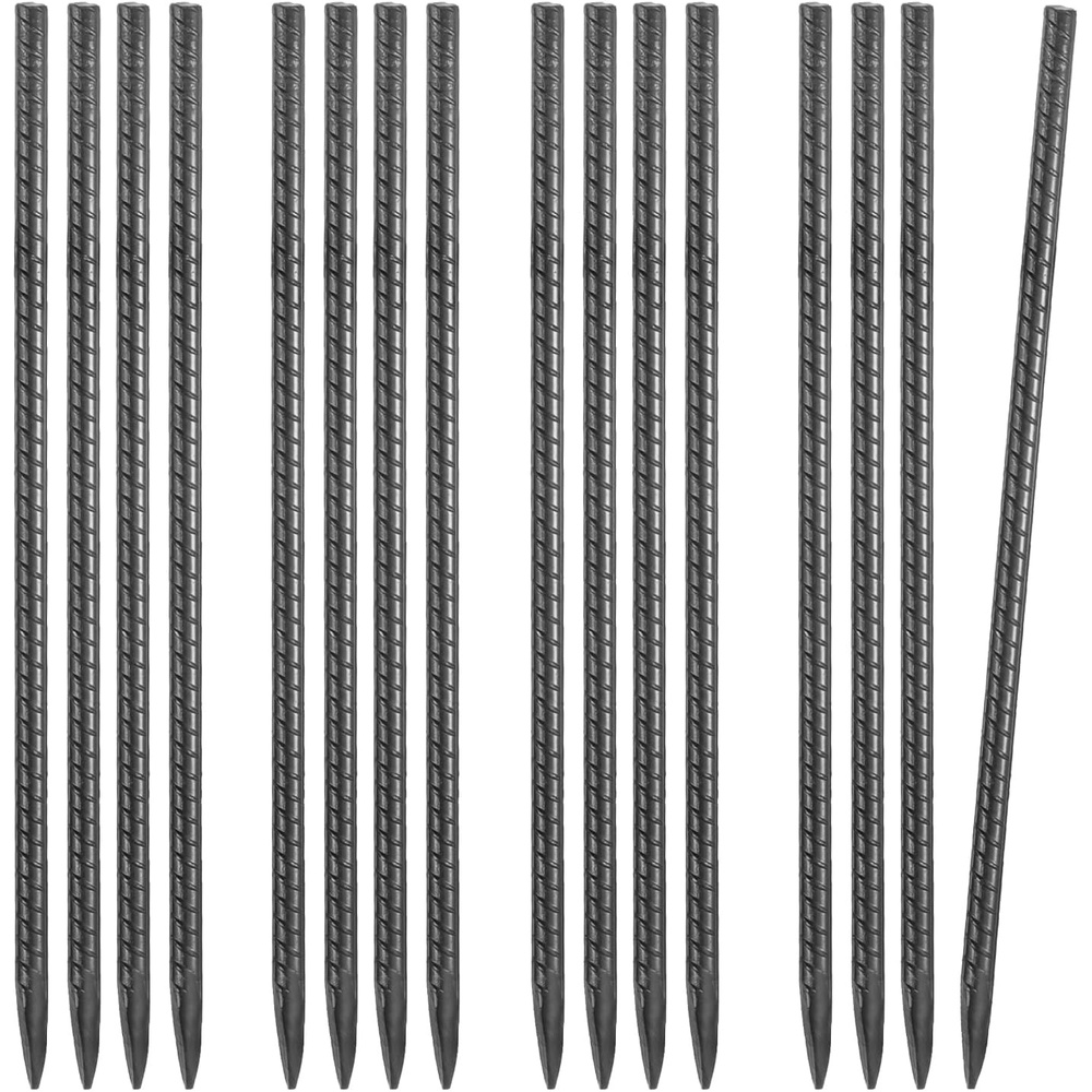 image:imageVEVOR Rebar Stakes 12Inch HeavyDuty 032 in Diameter U Shape Galvanized Steel Ground Anchors with Chisel Point End amp RustResistant Coating for Gardening Support Fence Camping Tents 8PackI Shape