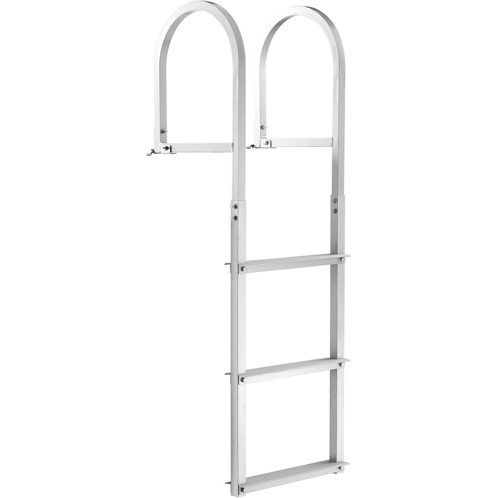 image:imageVEVOR Removable Dock Ladder 3 Steps 500lbs Load Capacity Aluminum Swim Ladders Pontoon Boat Ladder with Rubber Mat for Lake Marine Boarding PoolStraight3 Step