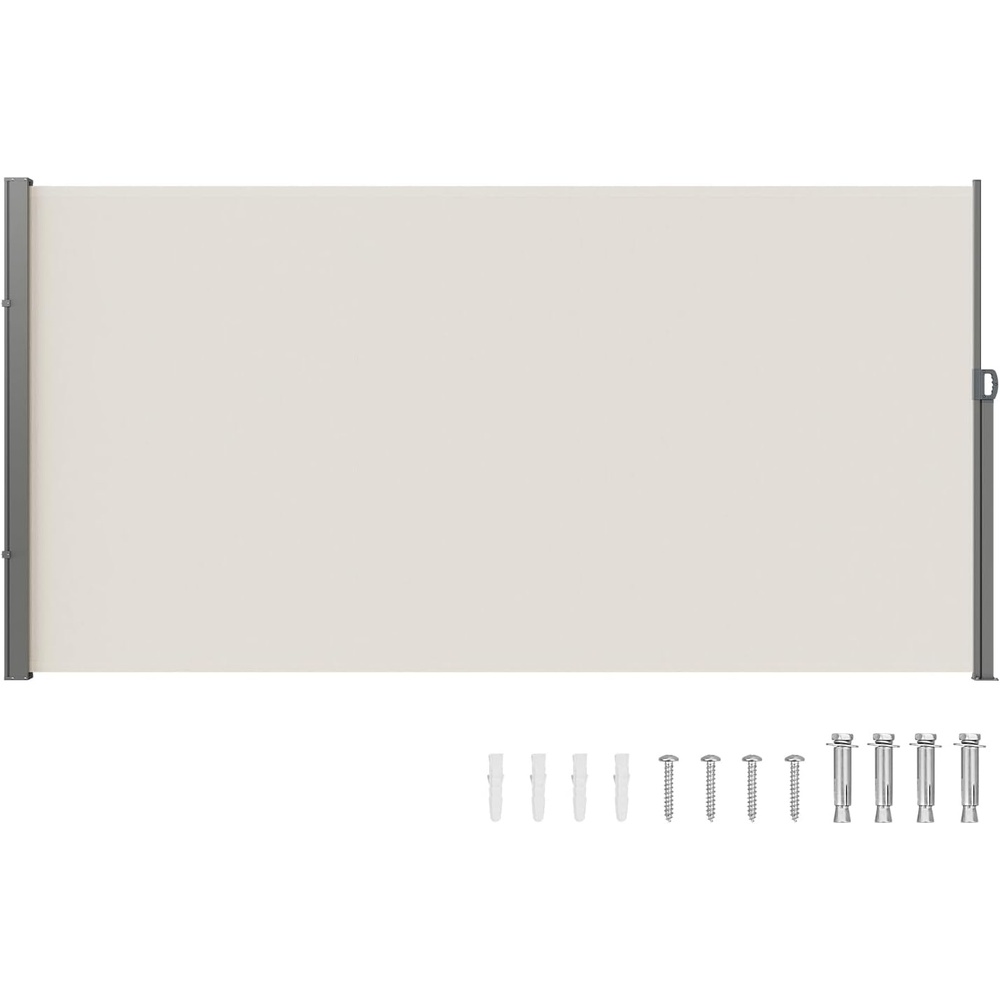 image:imageVEVOR Retractable Side Awning 71 x 236 Patio Retractable Side Screen with 180 gm Polyester Fabric Waterproof Sunshade Outdoor Privacy Screen Room Divider for Garden Balcony Pools Deck BeigeBeige
