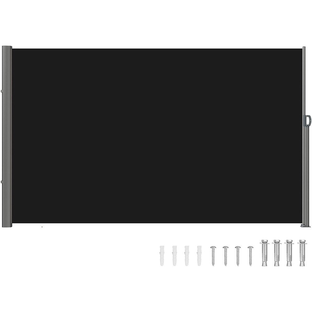image:imageVEVOR Retractable Side Awning UV 50 118 x 71 Retractable Patio Screen Waterproof 280 g Thicken Folding Room Divider Wind Screen for Privacy Garden Outdoor Patio and Terrace BlackBlack
