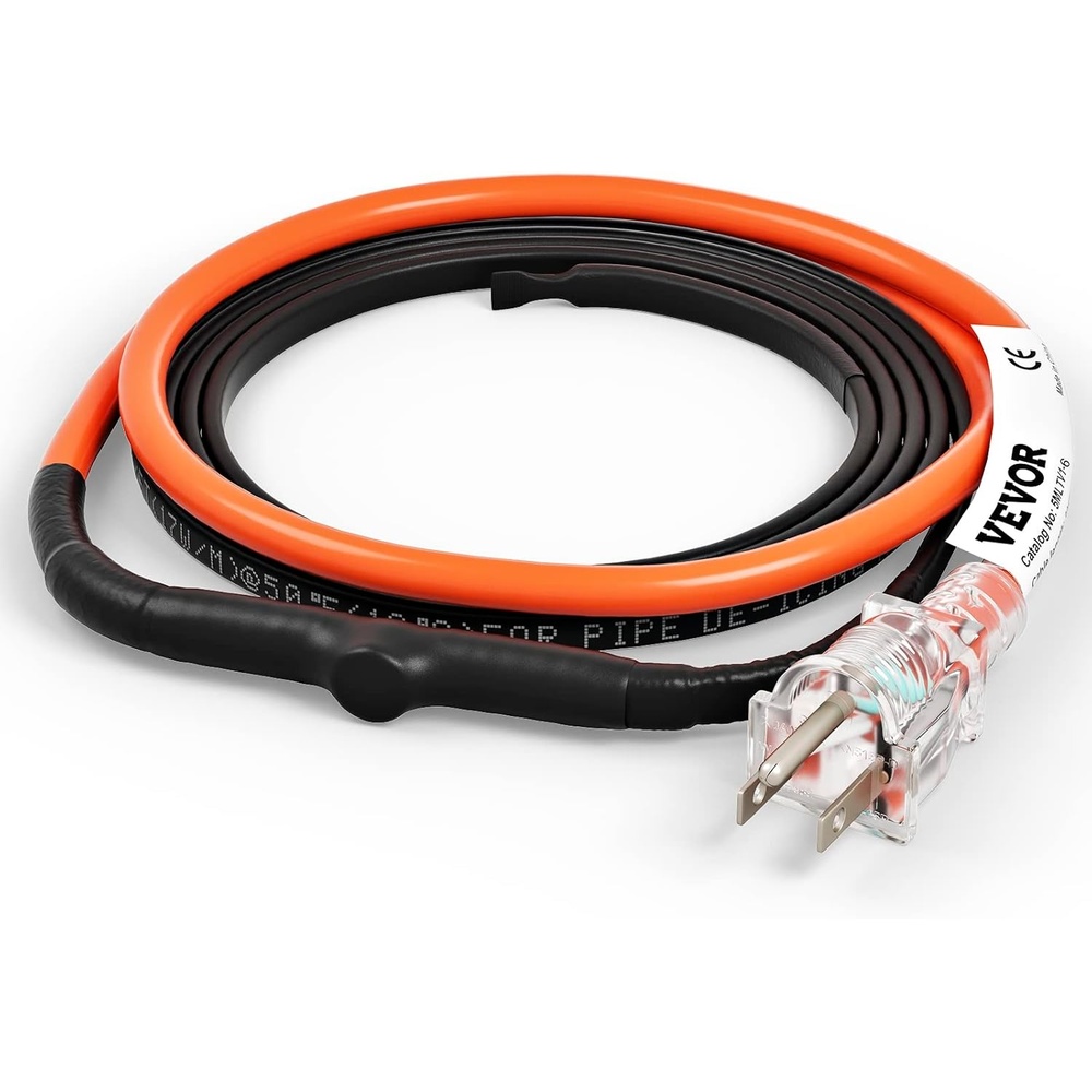 image:imageVEVOR SelfRegulating Pipe Heating Cable 120feet 5Wft Heat Tape for Pipes Freeze Protection Protects PVC Hose Metal and Plastic Pipe from Freezing 120V6 Feet