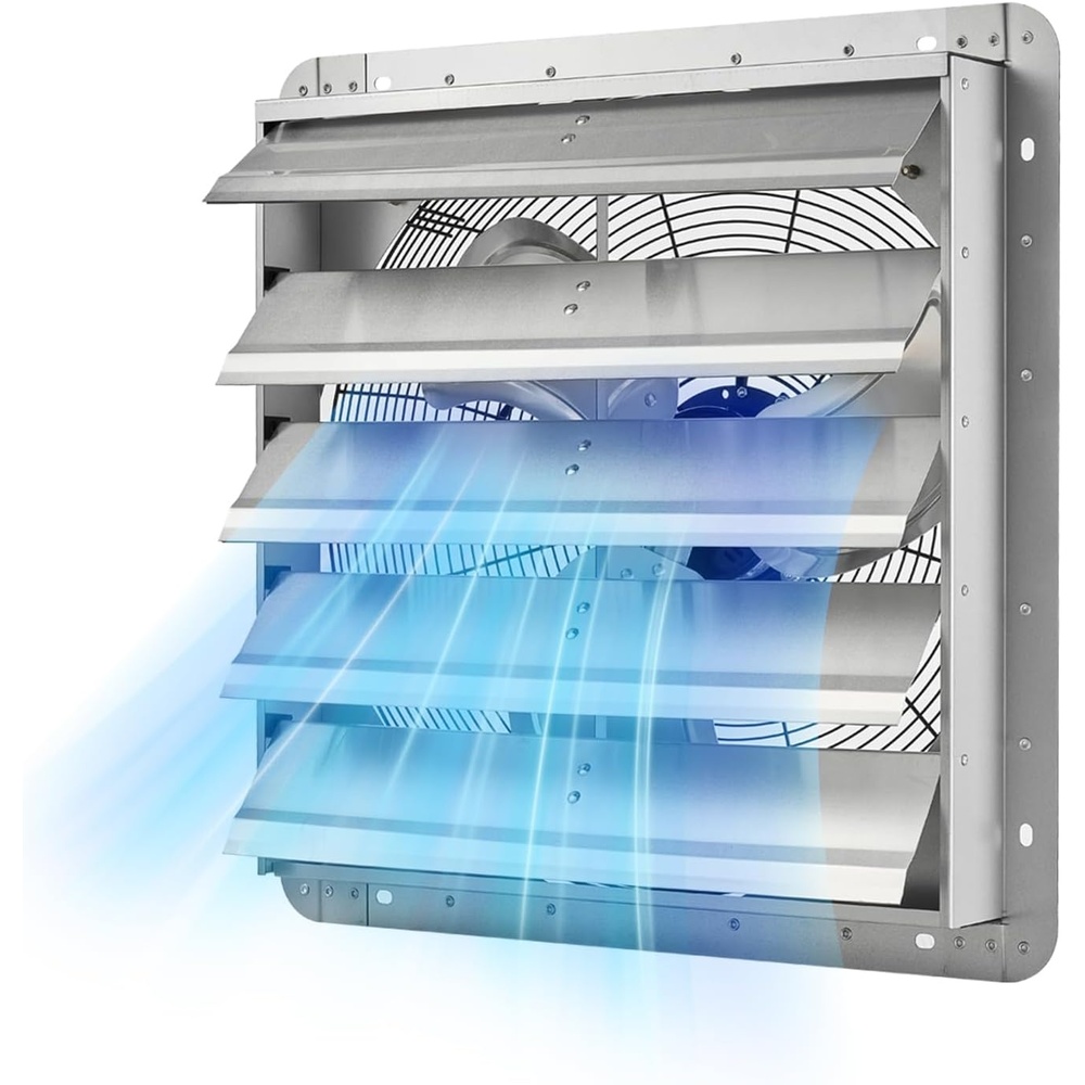 image:imageVEVOR Shutter Exhaust Fan 16 with Various Speeds ACmotor 2000 CFM Wall Mount Attic Fan Ventilation and Cooling for Greenhouses Garages Sheds FCC20 Inch