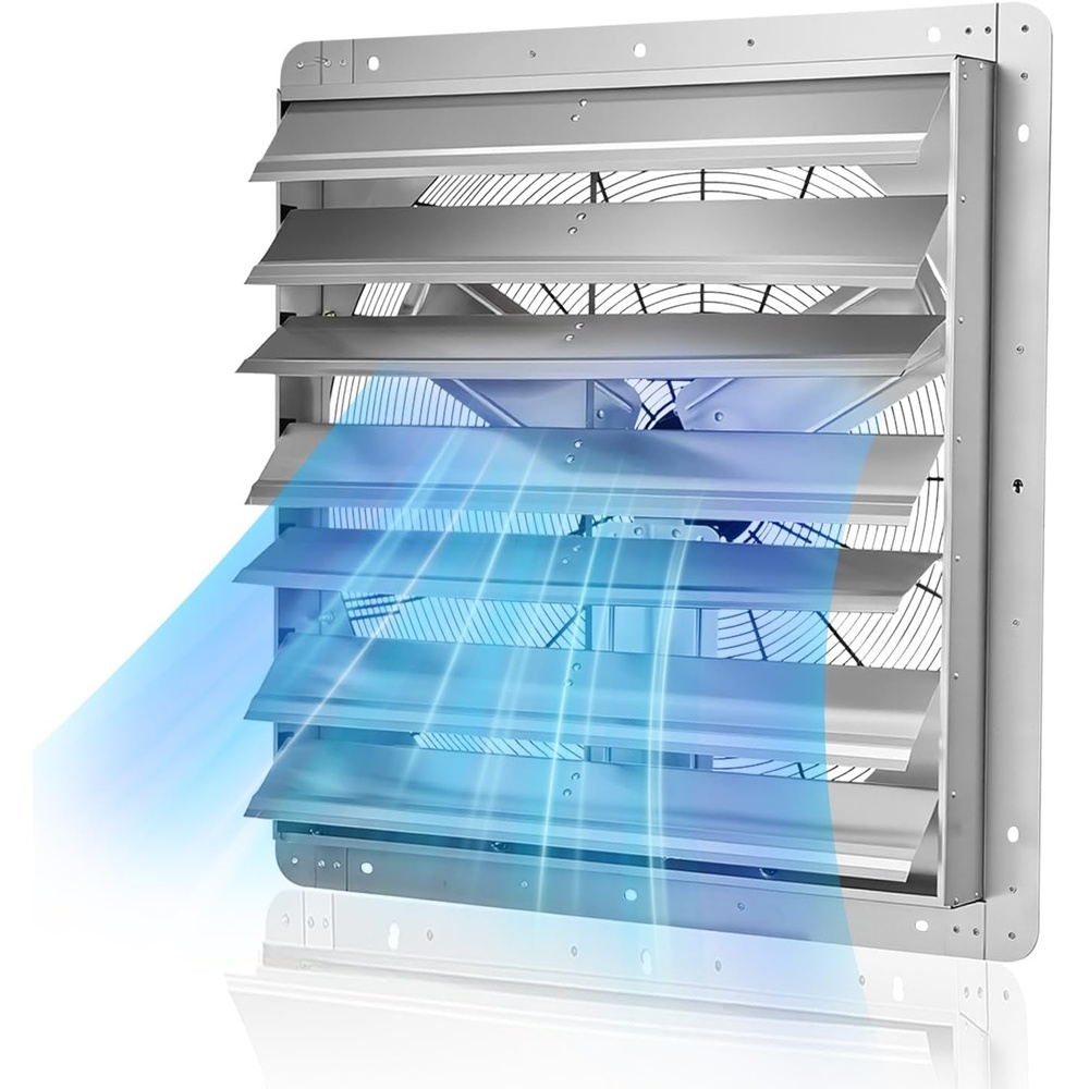 image:imageVEVOR Shutter Exhaust Fan 16 with Various Speeds ACmotor 2000 CFM Wall Mount Attic Fan Ventilation and Cooling for Greenhouses Garages Sheds FCC30 Inch