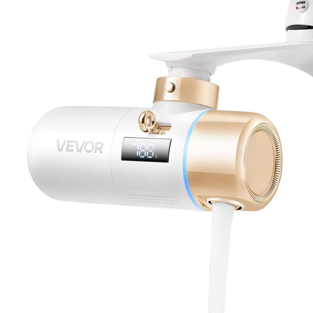 image:imageVEVOR Skincare Water Filter Faucet Mount Water Filters with MicroNano Bubble for Skin Sink Tap Purifier Removes Chlorine with 1 Filter for Kitchen and Bathroom Faucets White  GoldGold