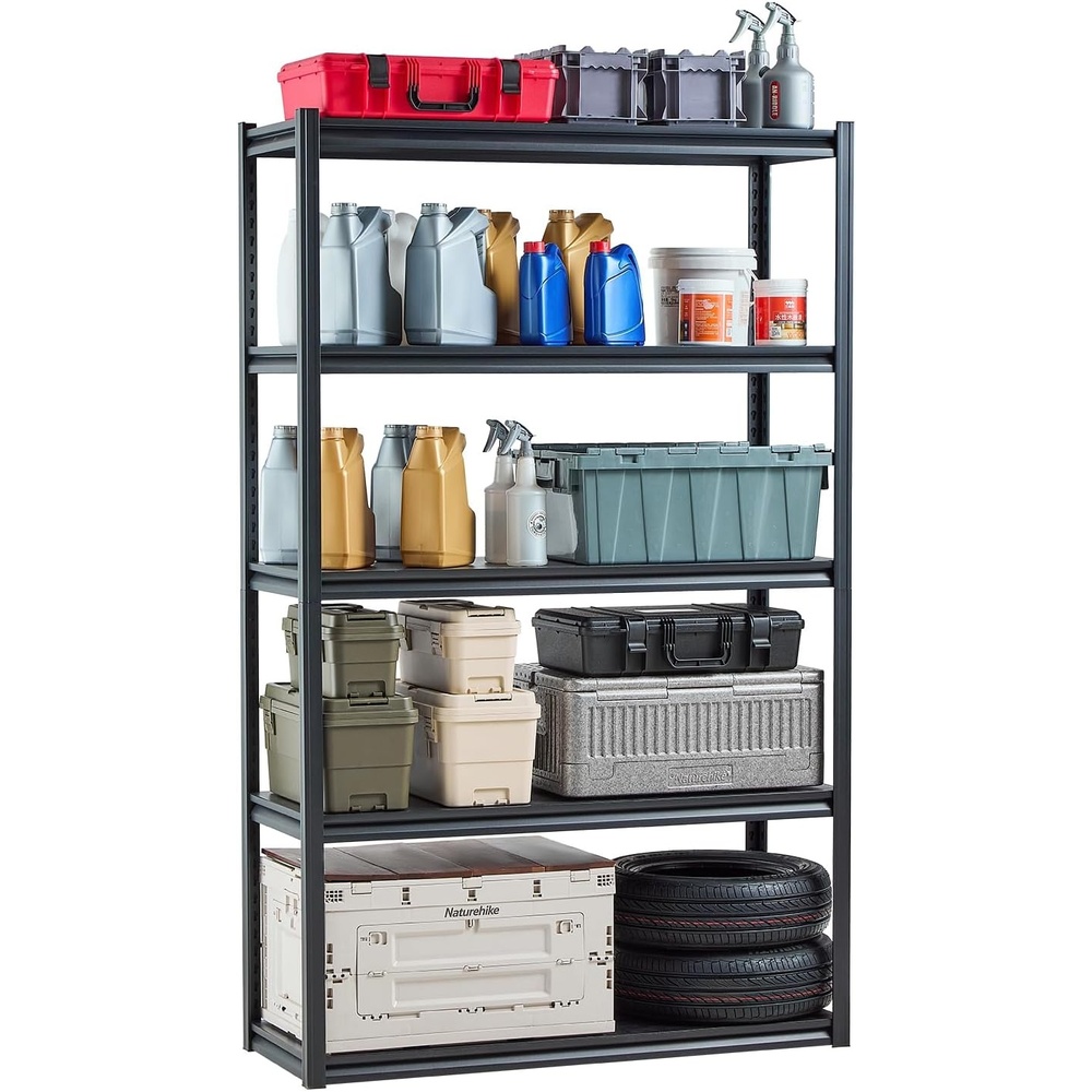 image:imageVEVOR Storage Shelves 2000 lbs 5 Tier Garage Storage Shelving 16 D x 32 W x 628 H Adjustable Metal Shelves for Garage Shelves Utility Rack Shelf Ideal for Kitchen Warehouse Basement Black18 D x 48 W x 78 H