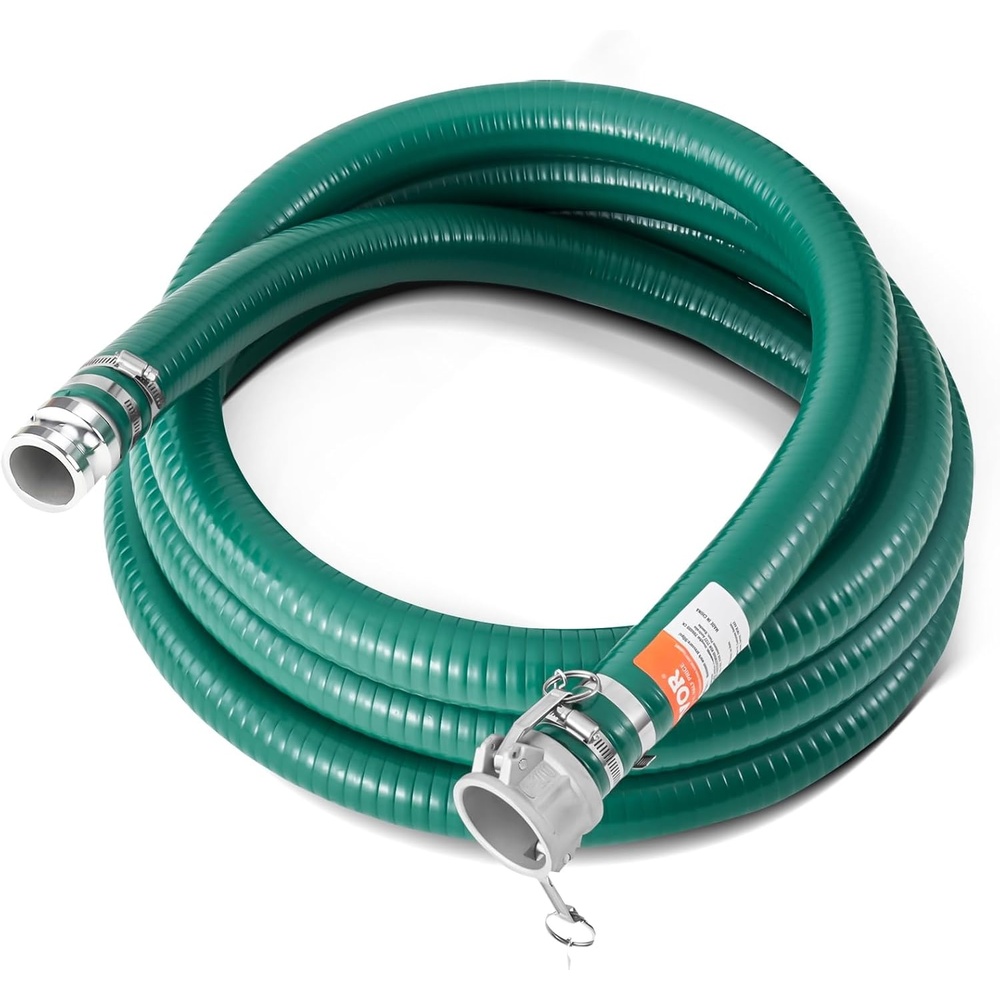 image:imageVEVOR Suction Hose Kit for Water Pump with 2 in x 65 ft Blue Backwash Hose 20 ft Green Suction Hose and Steel Round Hole Strainer Camlocks Clamps Cam amp Groove Adapter for Multiple Purposes2 x 20 suction hose
