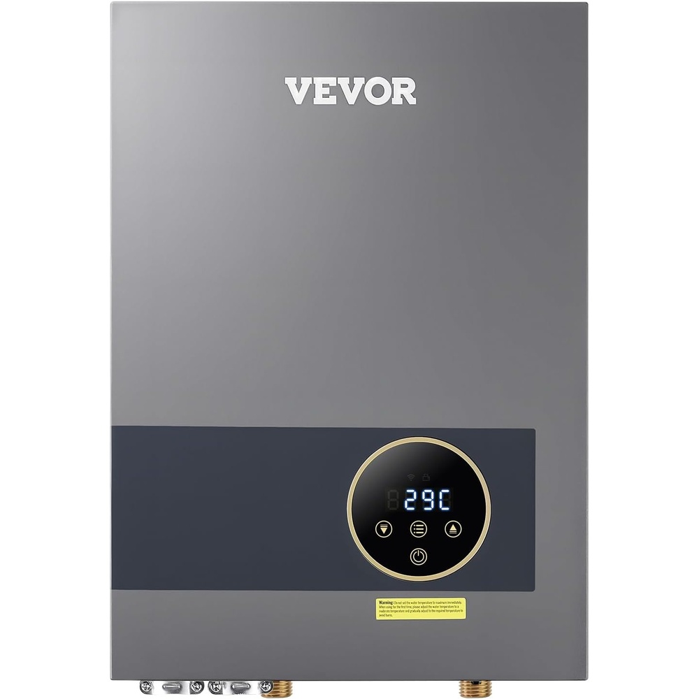 image:imageVEVOR Tankless Water Heater Electric 8KW 240V Black Instant Water Heater LCD Touch Screen Digital Temperature Display Child Security Lock On Demand for Bathroom Kitchen Shower Mall Salon36KW