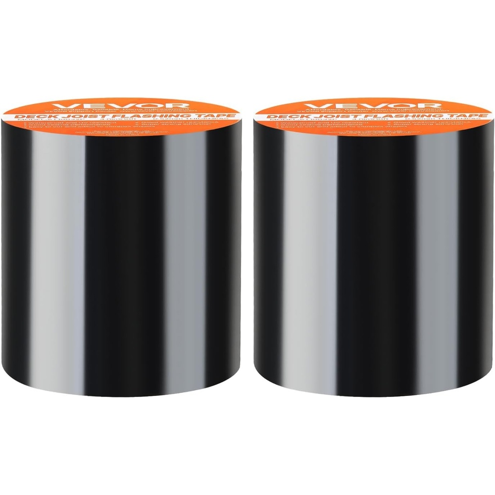 image:imageVEVOR Waterproof Patch and Seal Tape 4 inch x 10 ft Pack of 2 WeatherResistant Waterproof Tape for Leaks and Repairs Peel and Stick Easy Indoor and Outdoor Use for Roof Wall and Pipe Black