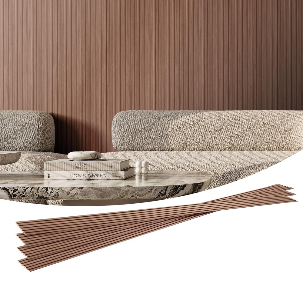 image:imageVEVOR Wood Slat Acoustic Panels 8 PCS 96 x 6 inch WPC Accent Wooden Wall Panels for Modern Interior Wall for Stylish Decor and Noise Reduction Ash WoodGrey Oak color