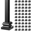 image:imageVEVOR Aluminum Alloy Baluster Shoes Satin Black 50 Pcs Flat Shoe with Screw Holes for 12 Inch Square Spindle Scroll Twist Knuckle Staircase Railing Balusters