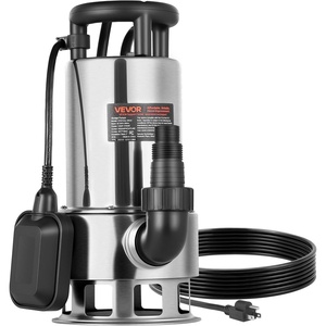 VEVOR 0.68 HP Submersible Sump Pump, 4000 GPH, Stainless Steel Submersible Sewage Dirty Clean Water Pump with Automatic Float Switch, Long Cord, 30 ft Max Lift, for Pools, Garden, Flooded Basement(1.0 HP  5500 GPH  30 Ft)