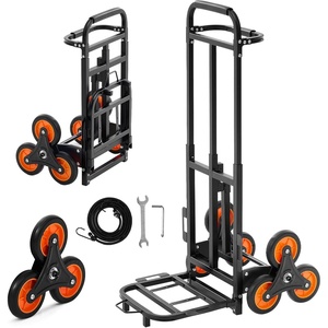 VEVOR 2 in 1 Aluminum Hand Truck 650 lbs, Convertible Hand Truck with 6 Wheels & Dual Handles, Integrated Frame Multipurpose Stair Climber for Home Shopping Moving Warehouse(29.3 x 19.2 x 44.0″)