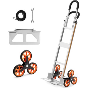 VEVOR 2 in 1 Aluminum Hand Truck 650 lbs, Convertible Hand Truck with 6 Wheels & Dual Handles, Integrated Frame Multipurpose Stair Climber for Home Shopping Moving Warehouse(60.4 x 21.0 x 17.9″)
