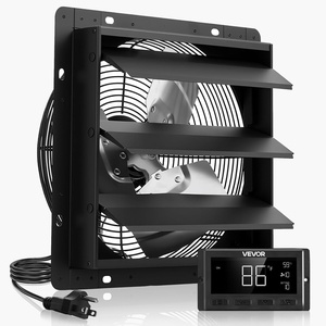 VEVOR 20 inch Exhaust Fan, Wall Mounted Attic Fan with Variable Speed, Temperature & Humidity Controller, 2900 CFM, Automatic Shutter(2025V-Blk)