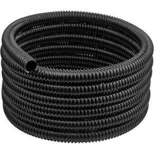 VEVOR 21 ft Corrugated Pond Tubing, 1 inch Inner Diameter, Flexible PVC Hose, Black Drain Pipe, Plastic Corrugated Water Tubing for Pond, Pump, Fountain, Garden, Swimming Pools, Filters, (1 pcs)
