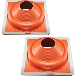 VEVOR 2Pcs Roof Pipe Flashing Boots, Fit Pipe OD 6-3/4″ to 14″, Flexible Silicone Roofing Jack Pipe Flashing, High Temp -101℉ to 437℉, Square Metal Base, for Chimney, Wood Stove & Outdoor Vent Pipes(Silicone (Pipe OD 6-3/4″ to 14″))