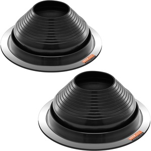 VEVOR 2Pcs Roof Pipe Flashing Boots, Fit Pipe OD 6-3/4″ to 14″, Flexible Silicone Roofing Jack Pipe Flashing, High Temp -101℉ to 437℉, Square Metal Base, for Chimney, Wood Stove & Outdoor Vent Pipes(EDPM (Pipe OD 6″ to 11″))