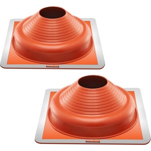 VEVOR 2Pcs Roof Pipe Flashing Boots, Fit Pipe OD 6-3/4″ to 14″, Flexible Silicone Roofing Jack Pipe Flashing, High Temp -101℉ to 437℉, Square Metal Base, for Chimney, Wood Stove & Outdoor Vent Pipes(Silicone (Pipe OD 6-1/4″ – 11-3/4″))