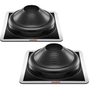 VEVOR 2Pcs Roof Pipe Flashing Boots, Fit Pipe OD 6-3/4″ to 14″, Flexible Silicone Roofing Jack Pipe Flashing, High Temp -101℉ to 437℉, Square Metal Base, for Chimney, Wood Stove & Outdoor Vent Pipes(EPDM (Pipe OD 6-3/4″ to 14″))