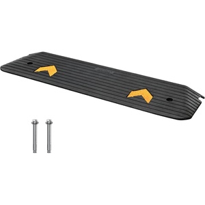 VEVOR 3″ Rise Rubber Threshold Ramp, 35.6″ Wide Wheelchair Ramp Doorway, Natural Curb Ramp, 33069Lbs Load Capacity, Non-Slip Textured Surface Rubber Curb Ramp for Wheelchair and Scooter(Black)