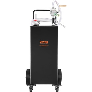 VEVOR 30 Gallon Fuel Caddy, Gas Storage Tank & 4 Wheels, with Manual Transfer Pump, Gasoline Diesel Fuel Container for Cars, Lawn Mowers, ATVs, Boats, More, Yellow(Black)