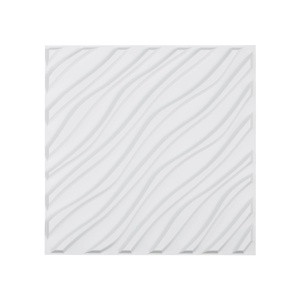 VEVOR 3D Wall Panels, 12-Pack 19.7 x 19.7 in PVC Modern Art Minimalist Wave Tiles, 32 Sq.Ft Coverage Accent Wall Panel, Interior Home Decor for Bedroom, Living & Gaming Room, Matte White