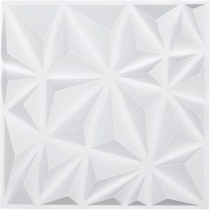 VEVOR 3D Wall Panels, 33-Pack 11.81 x 11.81 in PVC Modern Art Minimalist Diamond Tiles, 32 Sq.Ft Coverage Accent Wall Panel, Interior Home Decor for Ceiling, Bedroom, Living & Gaming Room, Matte Black(Matte White – Diamond)