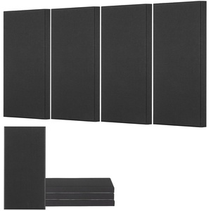 VEVOR 4 PCS Acoustic Panels, 2 inch Thick 23.6 x 11.8 inch Fiberglass Sound Absorbing Panels, Self-adhesive Soundproof Wall Boards, for Studios, Office, Home Theater,Meeting Room, Beige(Black)