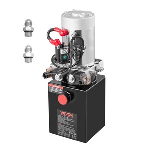 VEVOR 4 Quart Hydraulic Power Unit, Double Acting Dump Trailer Pump, 3200 PSI Max Relief Pressure & 0.91 GPM Flow Rate, DC 12V Hydraulic Pump with Metal Reservoir for Dump Trailer Car Lifting, Black(4 Quart)