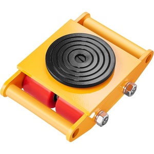 VEVOR 4-Piece Machinery Skate Dolly, 26,455 Lbs, 12T Industrial Machinery Mover, Heavy Duty Carbon Steel, 360° Rotation, Non-Slip Cap, Yellow(1 Pack New)