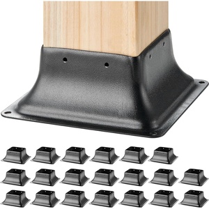 VEVOR 4×4 Post Base, 10 Pack, 3.6″×3.6″ Inner Dimension, Heavy Duty Powder-Coated Steel Anchor Bracket for Standard Wood Post, Deck Porch Handrail & Railing Support(20 pc)