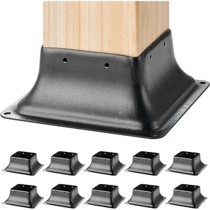 VEVOR 4×4 Post Base, 10 Pack, 3.6″×3.6″ Inner Dimension, Heavy Duty Powder-Coated Steel Anchor Bracket for Standard Wood Post, Deck Porch Handrail & Railing Support(10 pc)